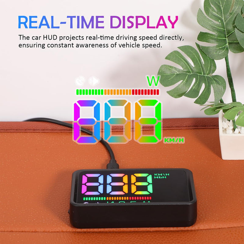 TEHAUX Car Display Digital Speedometer Readings Car Compass for Vehicle Models Easy Installation Strong Build Accurate Speed Monitoring - BeesActive Australia