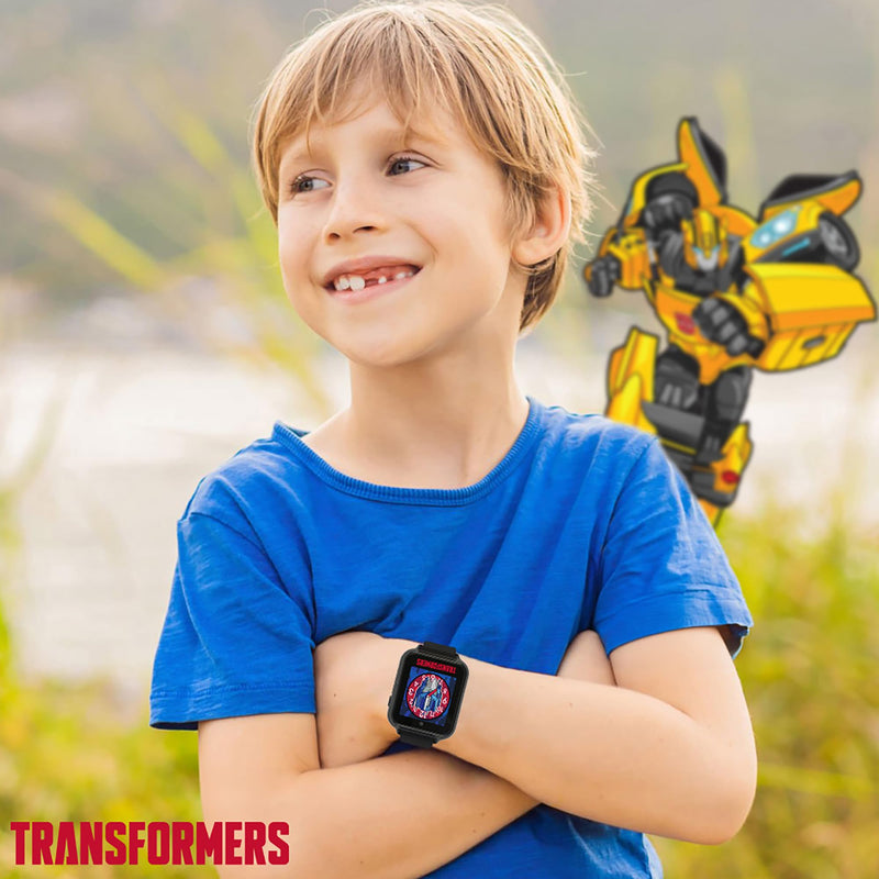 Transformers Kids Smart Watch with Selfie Camera, 10 Changeable Watch Faces, Pedometer, Playable Games, and More - Fun and Functional Wearable Tech for Boys and Girls