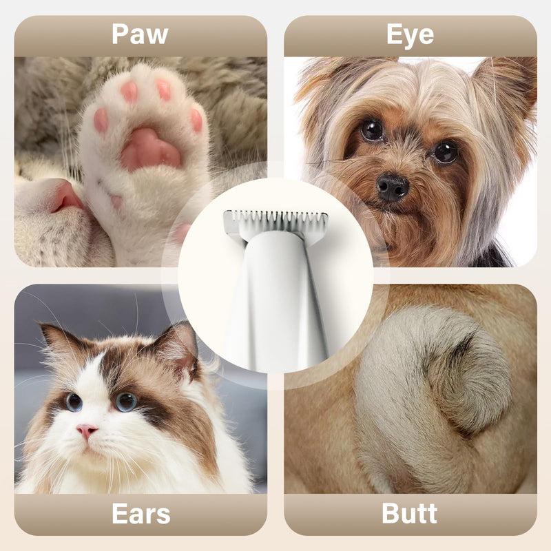 Saffory Dog Paw Trimmer with LED Light, Rechargeable Pet Electric Hair Clipper for Dogs Cats Hair Trimming - BeesActive Australia