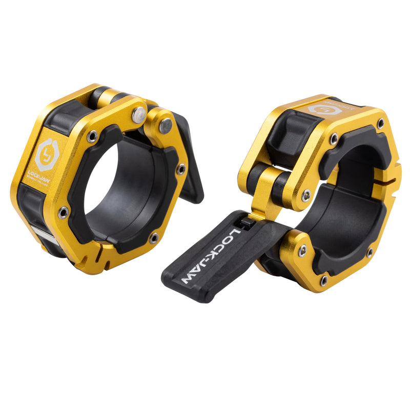 Lock-Jaw Flex Quick Release Aluminum Barbell Collar with Magnet (Gold) - BeesActive Australia