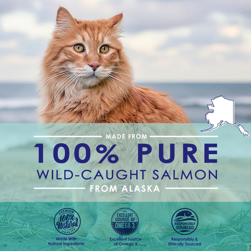 Premium Omega 3 Fish Oil for Cats - Wild Alaskan Salmon Oil Supplement for Skin and Coat - Liquid Cat Supplement for Shedding Control & Cat Dandruff - 4oz
