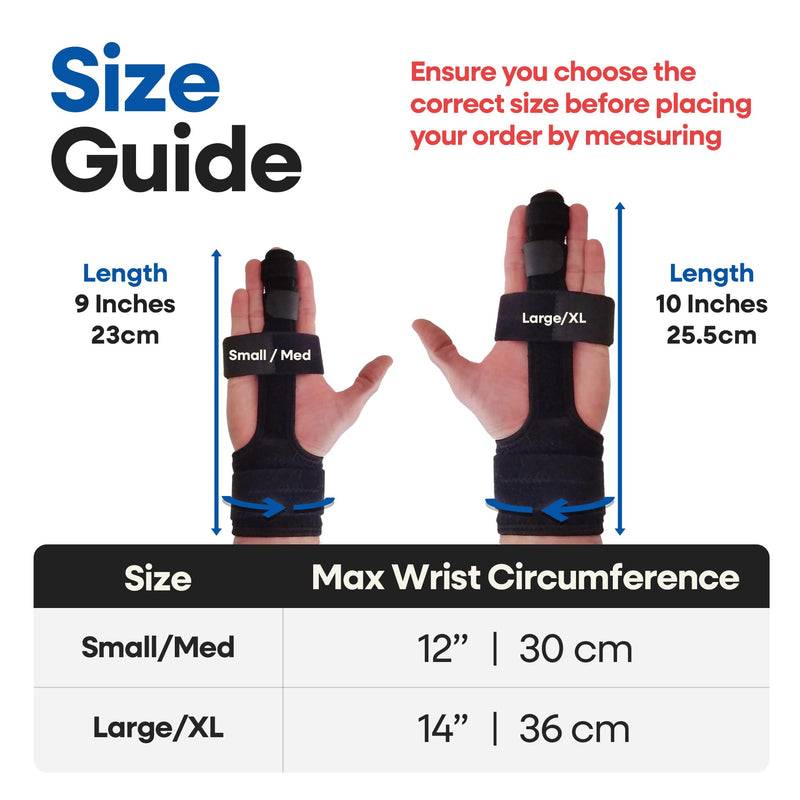 Trigger Finger Splint Middle Finger Brace | Middle Finger Splint For Broken or Fractured Middle Finger, Arthritis, Tendonitis, Tenosyvitis | Mallet Trigger Finger Straightener Immobilizer | S/M Small/Medium (Pack of 1)