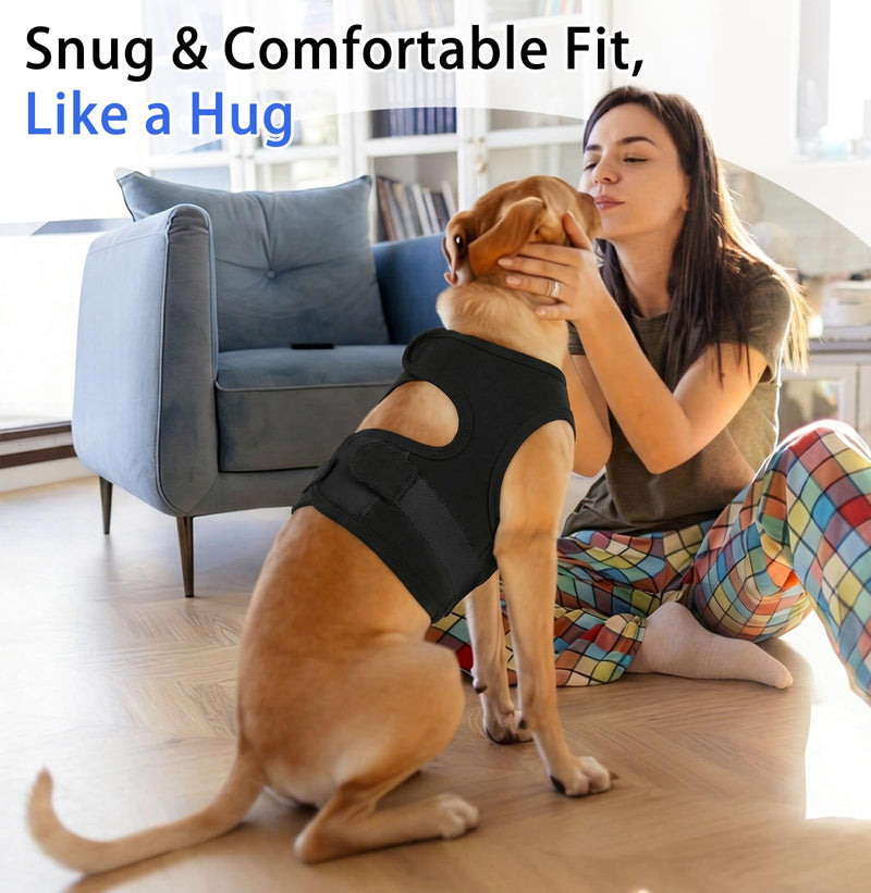 MIGOHI Dog Anxiety Relief Vest, Breathable Calming Shirt for Dogs, Soft Adjustable Pressure Wrap for Thunderstorm, Fireworks, Separation - Anxiety Coat Jacket for Small Dogs Stop Shaking, Black XS X-Small (Chest: 16.9"/43cm)