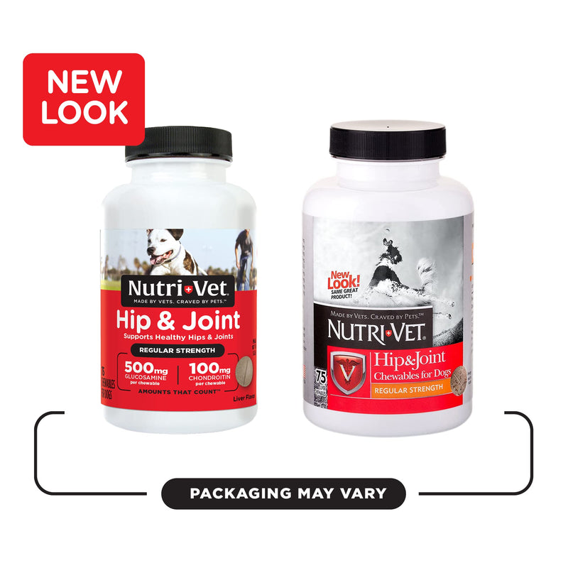 Nutri-Vet Hip & Joint Chewable Dog Supplements | Formulated with Glucosamine & Chondroitin for Dogs | 75 Count - BeesActive Australia