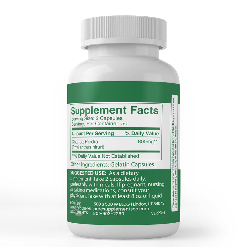 Pure Original Ingredients Chanca Piedra (100 Capsules) Always Pure, No Additives Or Fillers, Lab Verified 100 Count (Pack of 1) - BeesActive Australia