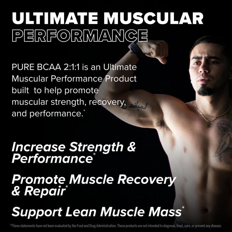 FINAFLEX PURE BCAA 2:1:1, Watermelon - 9.7 oz - Promotes Strength, Recovery & Performance - With 2:1:1 Ratio of Leucine, Isoleucine & Valine + Vitamin C - 30 Servings 9.7 Ounce (Pack of 1)