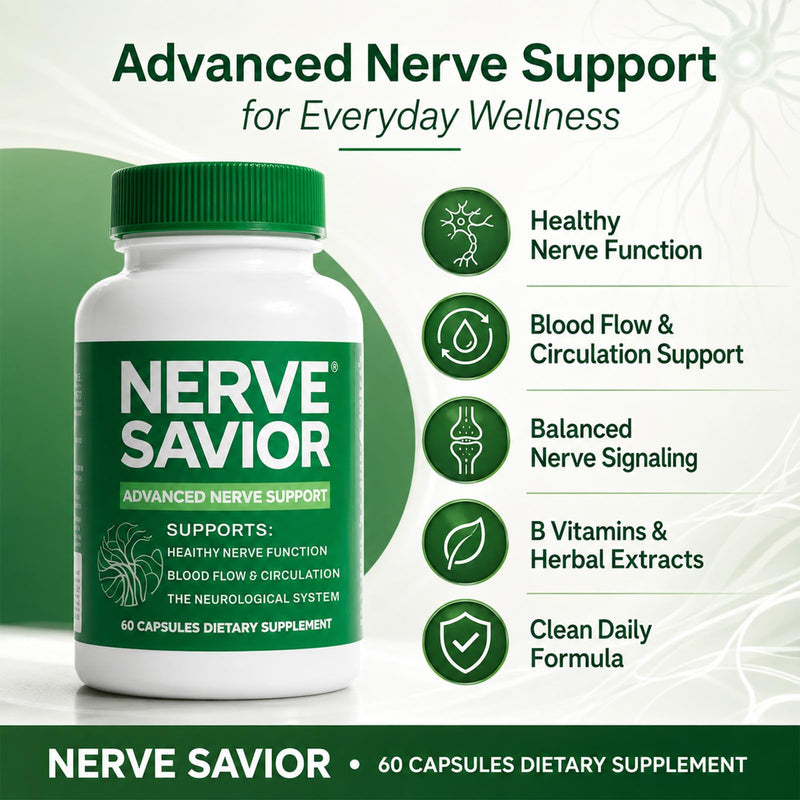 Advanced Nerve Support with B Vitamins & Herbal Extracts - 60 Capsules