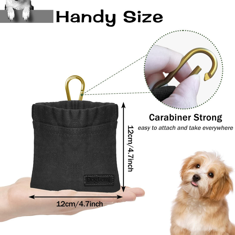 Dog Treat Bag, Hands Free Dog Treat Bag with Automatic Closure, Small Dog Training Food Bag with Carabiner, Puppy Dog Treat Bag for Dog Training Black - BeesActive Australia