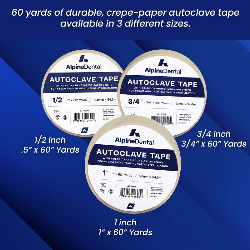 60 Yd. Roll of Autoclave Tape – Indicates Sterilization for Dental Tools, Surgical Instruments & Tattoo Accessories – Heat Tape for Chemical, Dry Heat & Autoclave Sterilizers 5 3/4" - BeesActive Australia