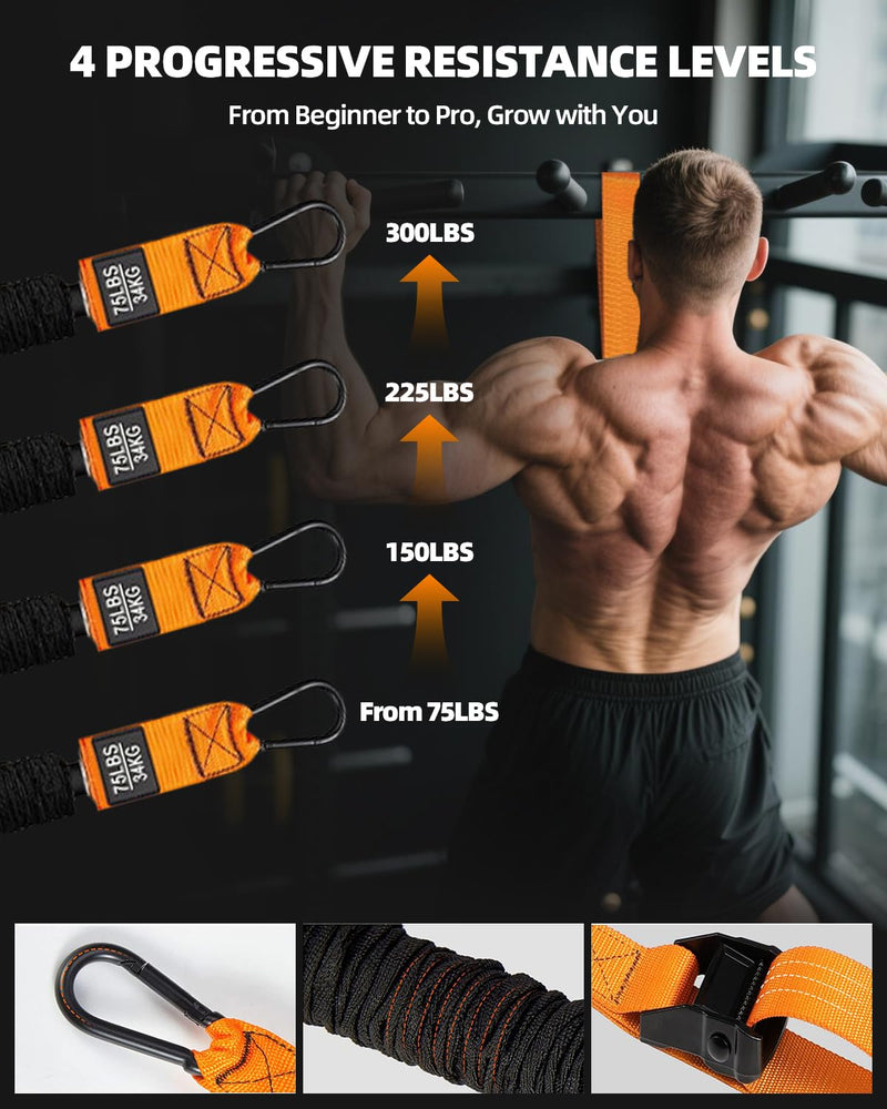 Abahub Heavy Duty Pull Up Assistance Bands Set, Resistance Bands for Assisted Pull-Ups, Chin-Ups, Strength Training, Stretching & Workout Fitness Orange 300 lbs