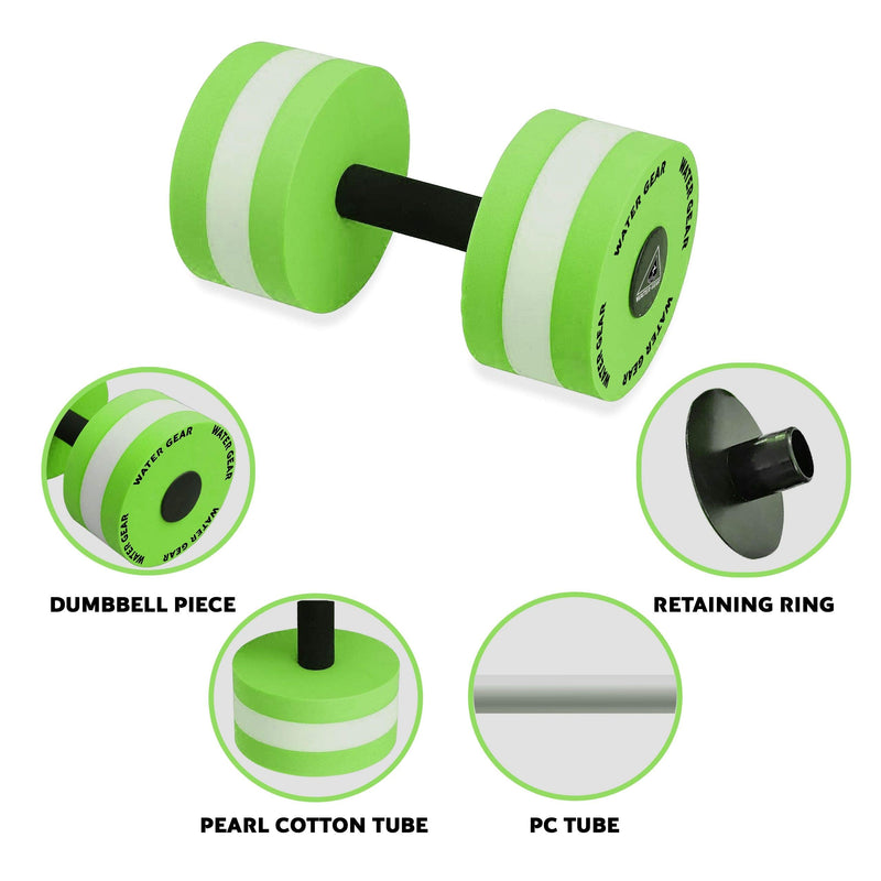 Water Gear Hydro Buoys Minimum - Water Fitness and Pool Exercise - Great for Upper Body and Minimum Stress Training - Workout Your Back Arms and Chest 2" TEAL/WHITE