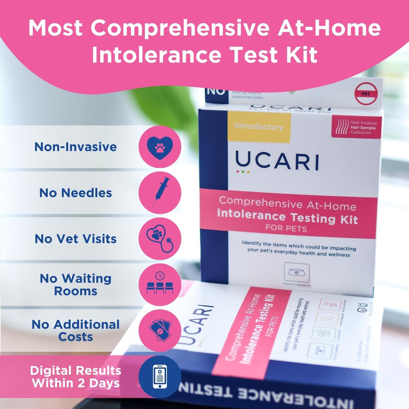 UCARI Pet Sensitivity Test | Screens for 350+ Intolerances | Food & Ingredients Analysis | Painless Home Test Hair Sample Method | Results in 48 Hours | Cats & Dogs Introductory