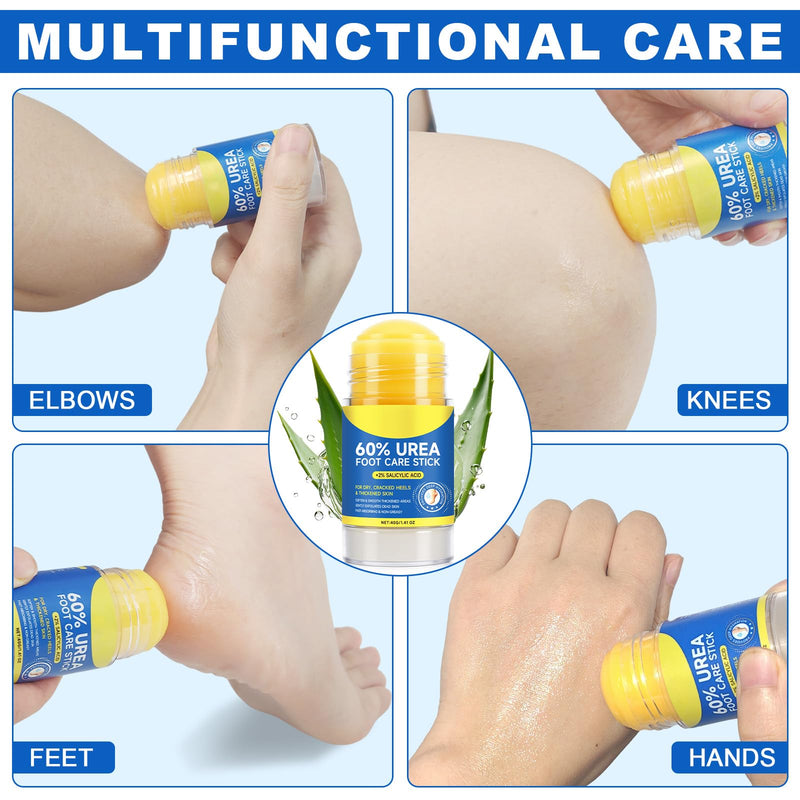 60% Urea Cream Stick with 2% Salicylic Acid, Maximum Strength Foot Cream for Dry Cracked Feet, Dead Skin Remover Foot Balm Moisturizer, 2 Pack 2.8 Fl Oz (Pack of 1) - BeesActive Australia