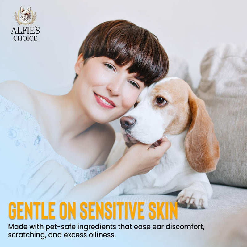 ALFIE'S CHOICE Dog Ear Wash - with Lavender & Tea Tree Oil to Soothes Pet Itchy Ears – Ear Wash for Dogs Cleans Debris and Buildup - Advanced Ear Cleanser for Dogs and Cats 16 fl oz - BeesActive Australia
