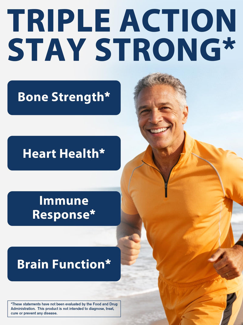Omega 3 Fish Oil 2000mg, with Vitamins D3 & K2 (MK-7), Omega 3 Fatty Acid Supplements 1100mg, EPA, DHA, from Fresh, Wild-Caught Fish, Bone, Heart, Brain & Immune Health Support, 60 Softgels | Omega 3 Fatty Acid Supplements 1100mg, EPA, DHA, from Fresh,...