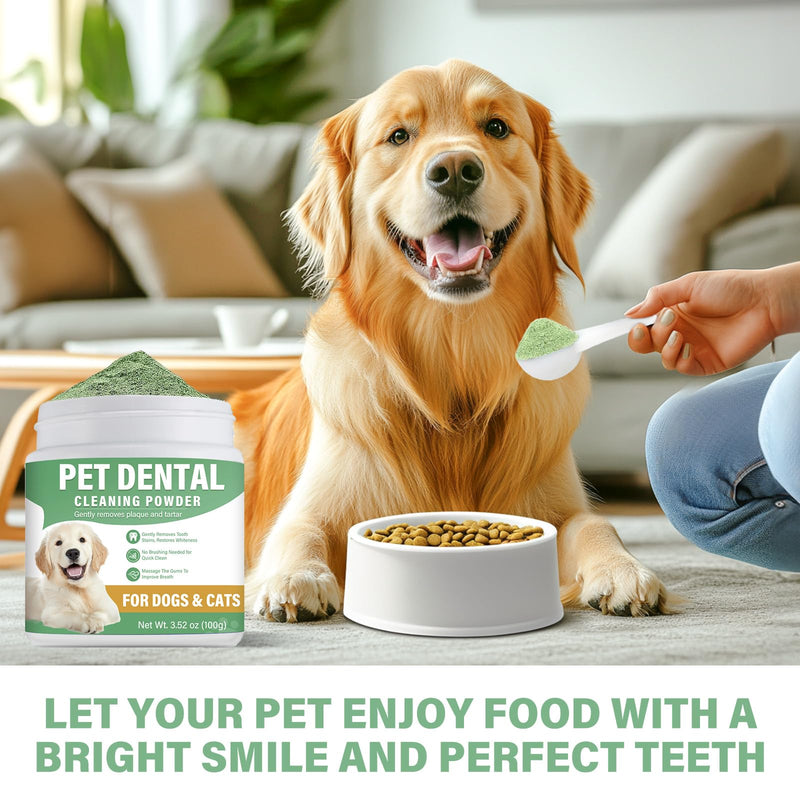 Dog Teeth Cleaning Powder, Dog Dental Powder, Dog Tooth Powder for Removing Plaque, Tartar, and Bad Breath, Dental Powder for Dogs, No Needed Brushing for Small, Medium, Large Dogs - BeesActive Australia