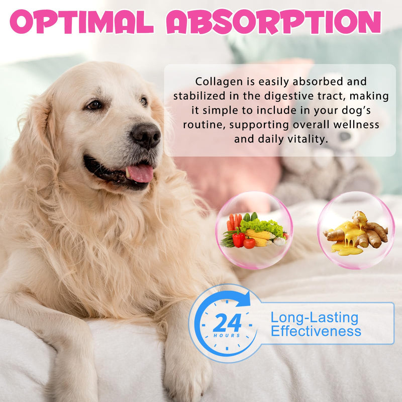 2Pack Collagen for Dogs 60ml,Liquid Dog Collagen Drops with Biotin, MSM-Supports Smooth Digestion,Joints, Skin & Coat,Liquid Supplement,Tasty Bacon-Flavored 60ml (Pack of 2)