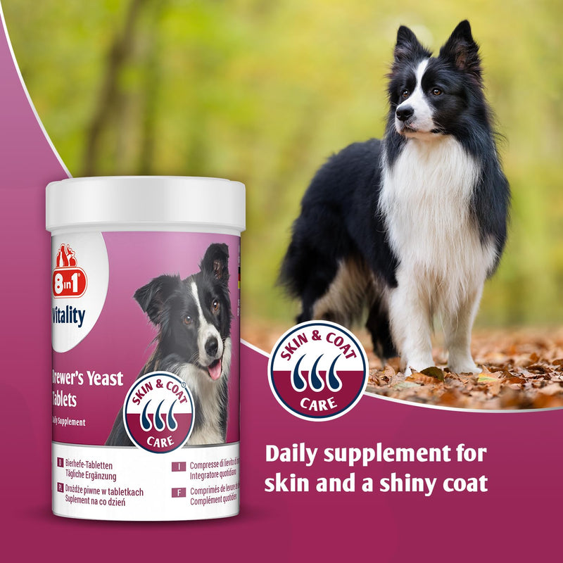 Brewer's Yeast Dog Nutritional Supplement - Skin and Coat Care - 260 tablets - rich in B-complex vitamins, with minerals and omega-3