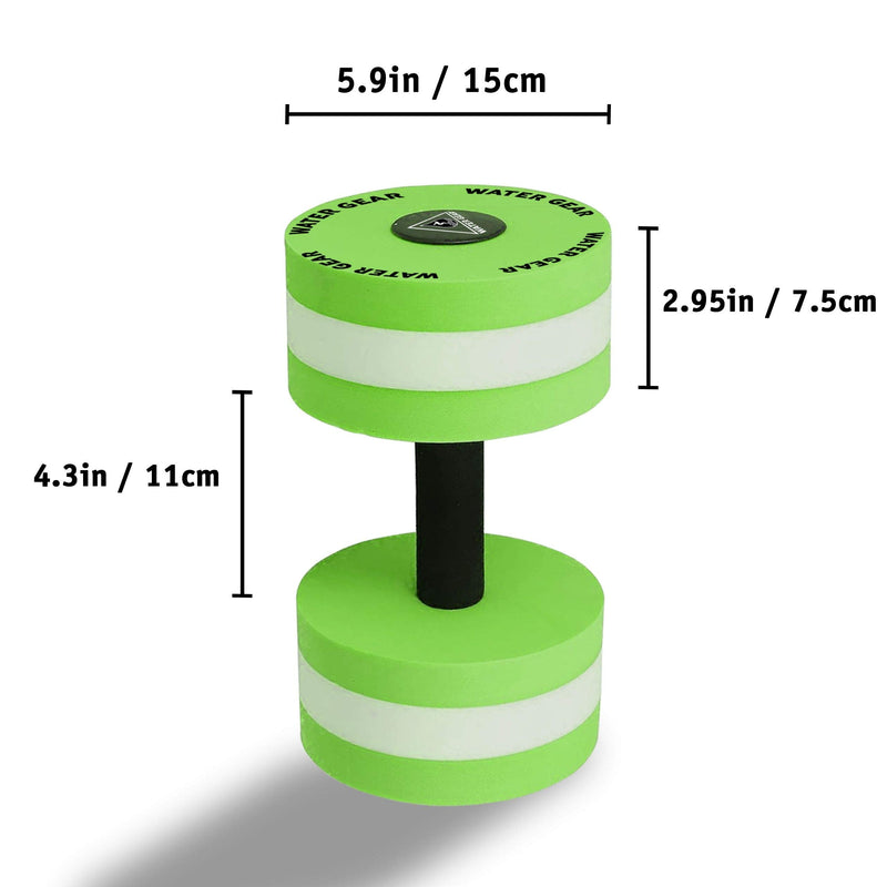 Water Gear Hydro Buoys Minimum - Water Fitness and Pool Exercise - Great for Upper Body and Minimum Stress Training - Workout Your Back Arms and Chest 2" TEAL/WHITE