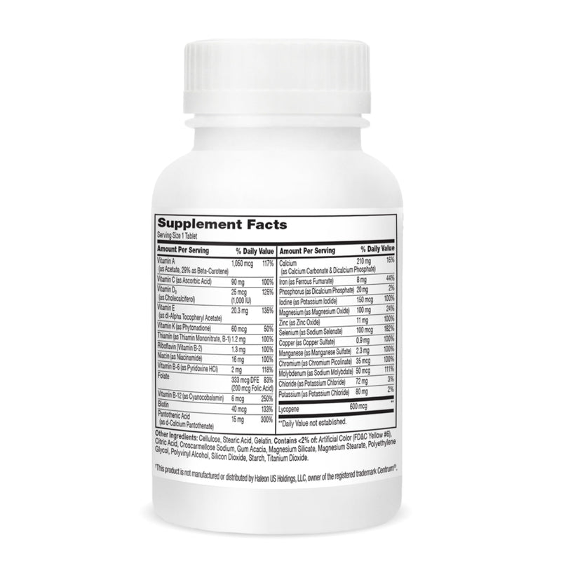 21st Century Sentry Men Multivitamin Tablets, Daily Support, 120 Count | Complete Daily Multivitamin & Multimineral, Compare VS. Centrum® Men, Men for Energy, Immunity & Metabolism Support