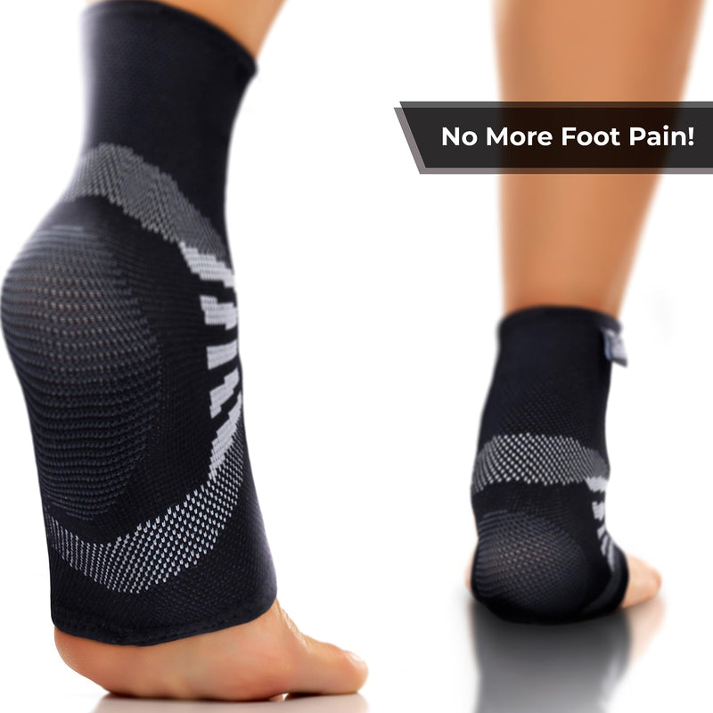 Nordic Lifting Ankle Brace Compression Sleeves (1 Pair) - Professional Support for Men Women Sprained Ankle Achilles Tendonitis Recovery & Prevention - Adjustable Fit with 1 Year Warranty Medium