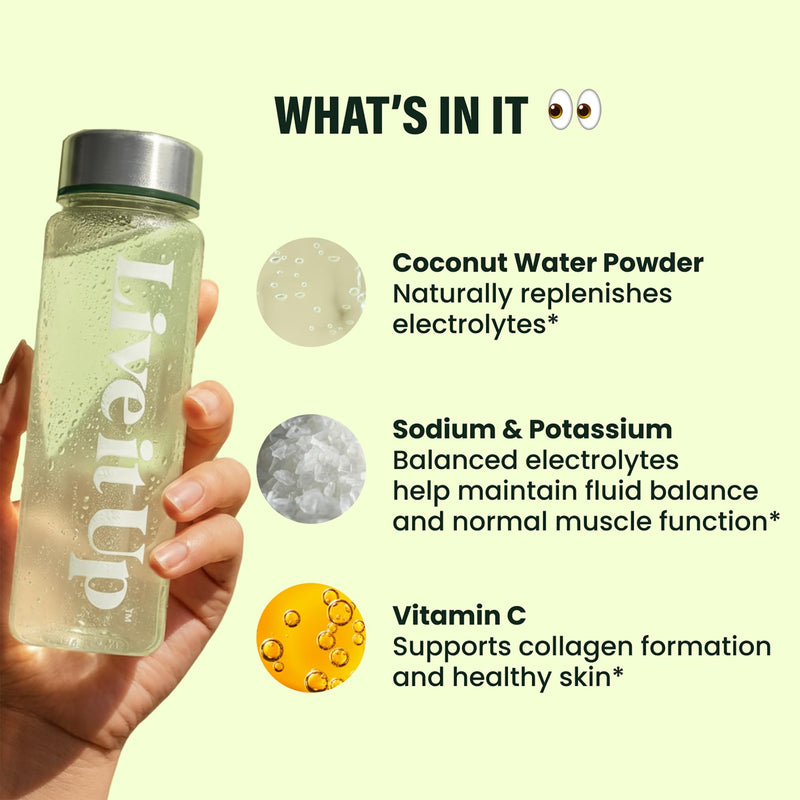 LIVE IT UP Vital Minerals: Electrolyte Powder for Hydration | Pom Mango | with Coconut Water Powder, Sodium, Potassium, and Vitamin C | Vegan, No Gluten, No Added Sugar, & Caffeine Free Pomegranate Mango