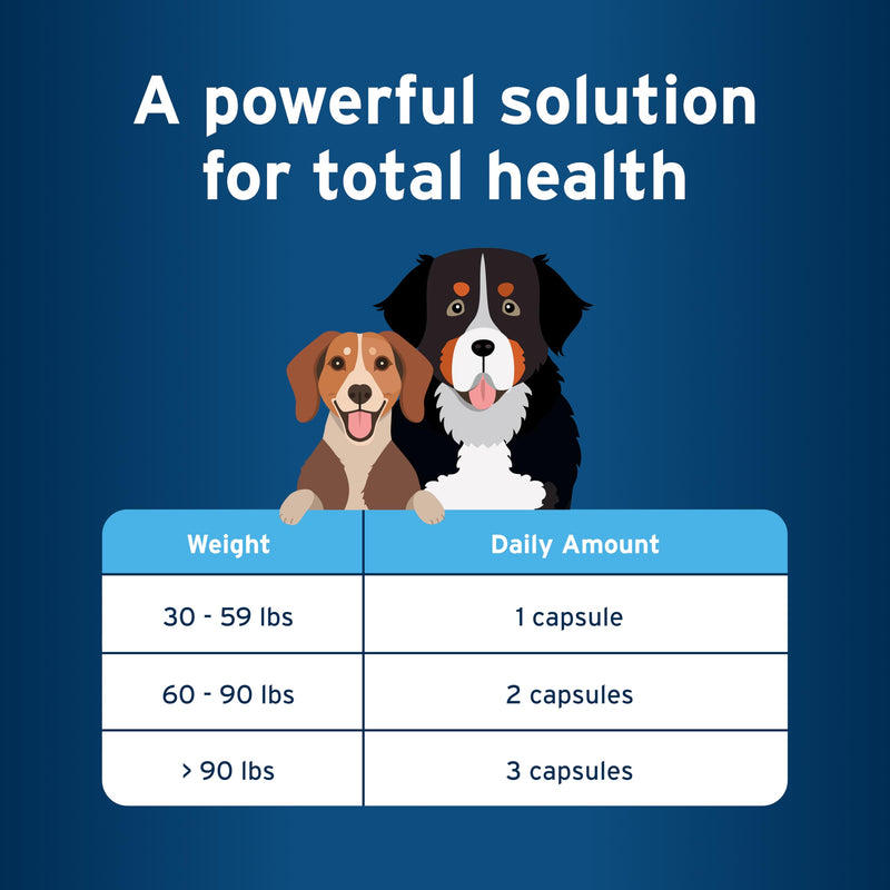 Pet Protect M/L Dog Omega-3 Supplement, Proprietary Free Form Blend, Supports a Normal Inflammatory Response, Snip-Tip Capsules (60 Count) 60 Capsules