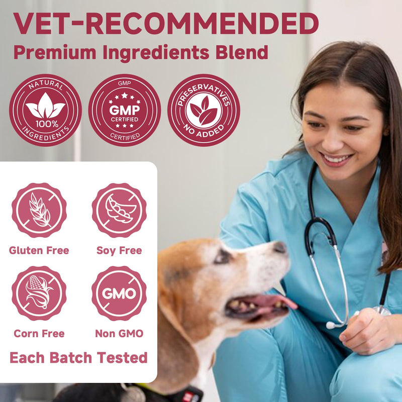 Hip & Joint Supplement for Dogs, Glucosamine for Dogs with MSM, Chondroitin, Omega-3, Turmeric, Calcium - Dog Joint Supplement for Dog Joint Pain Relief & Bone Health Support, 180 Freeze-Dried Chews 180 Bites
