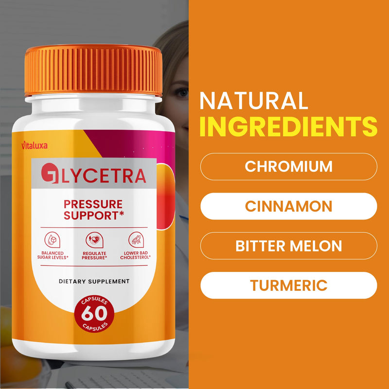 (2 Pack) Glycetra Capsules, Glycetra Blood Support Supplement Advanced Formula Premium Blend All Natural Balance Flow, Glicetra Pills Maximum Strength Glycogen Support Health Wellness Review (120 Ct)