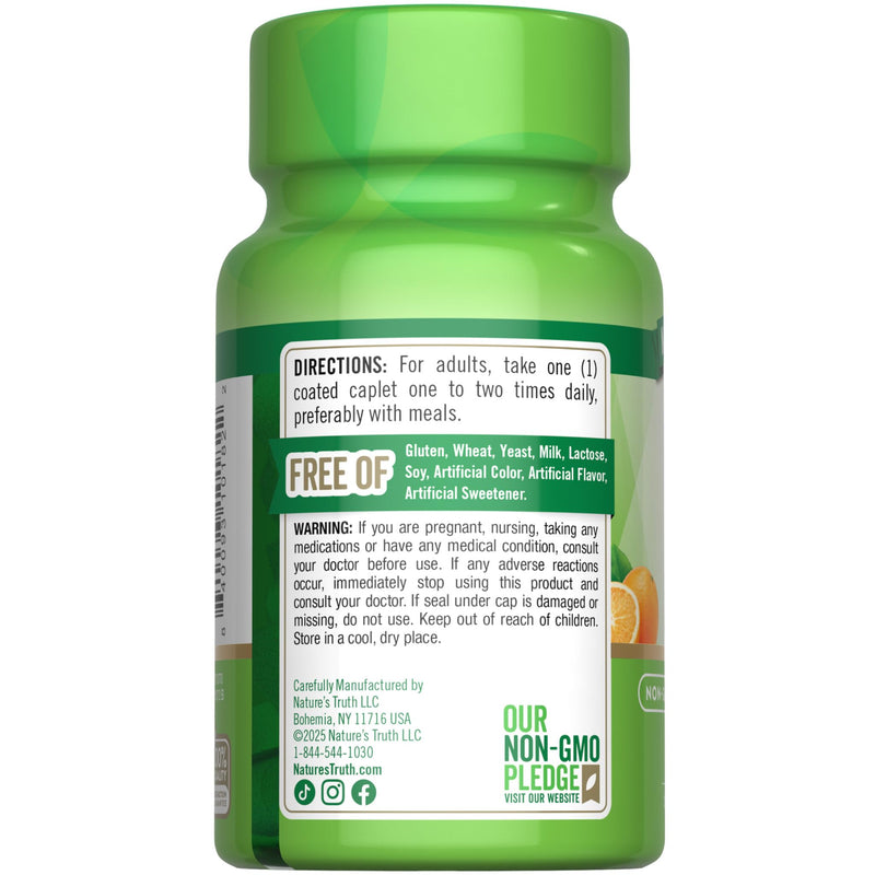 Nature's Truth Vitamin C with Rose Hips 1000mg | 60 Coated Caplets | Vegan, Non-GMO & Gluten Free Supplement Unflavored 60 Count (Pack of 1)