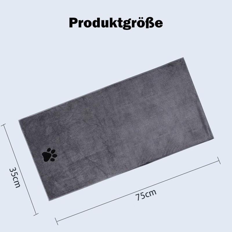 Pack of 2 dog towels, dog towel extra absorbent for dogs and cats, dog accessories, quick-drying pet microfibre towels, 75 x 35 cm dog towel for cats, dogs or other pets - BeesActive Australia