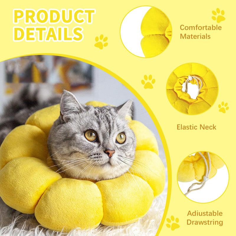 GUTERTOP Pack of 2 Cat Neck Brace, Adjustable Cat Collar, Sunflower Neck Brace for Pet Recovery, Protection from Licking - BeesActive Australia