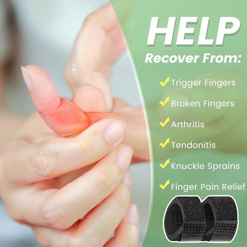 5Pcs Thumb Splints, Small Finger Brace for Trigger Finger - Broken - Arthritis - Straightening for Index - Middle - Ring - Pinky Black - BeesActive Australia