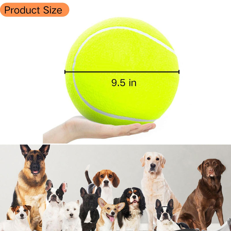 Giant Tennis Balls for Dogs 9.5" with Inflating Needles for Small Medium Large Dog Toys Ball