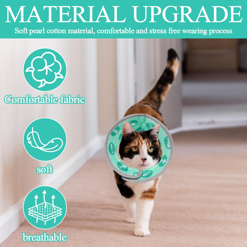 Cat Neck Brace, Soft Cat Neck Brace, Adjustable Cat Protective Collar for After Operations and Injuries, Prevents Licking Wounds Cat Collar for Cats (Green, M) Green - BeesActive Australia