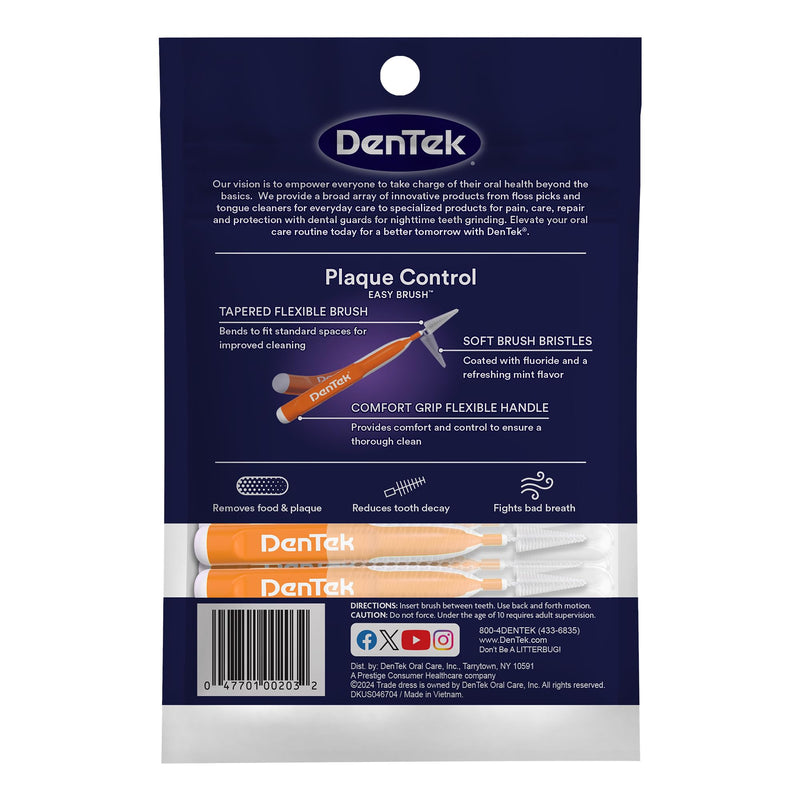 DenTek Easy Brush, Interdental Brushes for Cleaning Between Teeth, Safe for Braces & Dental Work, 16 Count, Pack of 6 Interdental Cleaners 16 Count (Pack of 6)