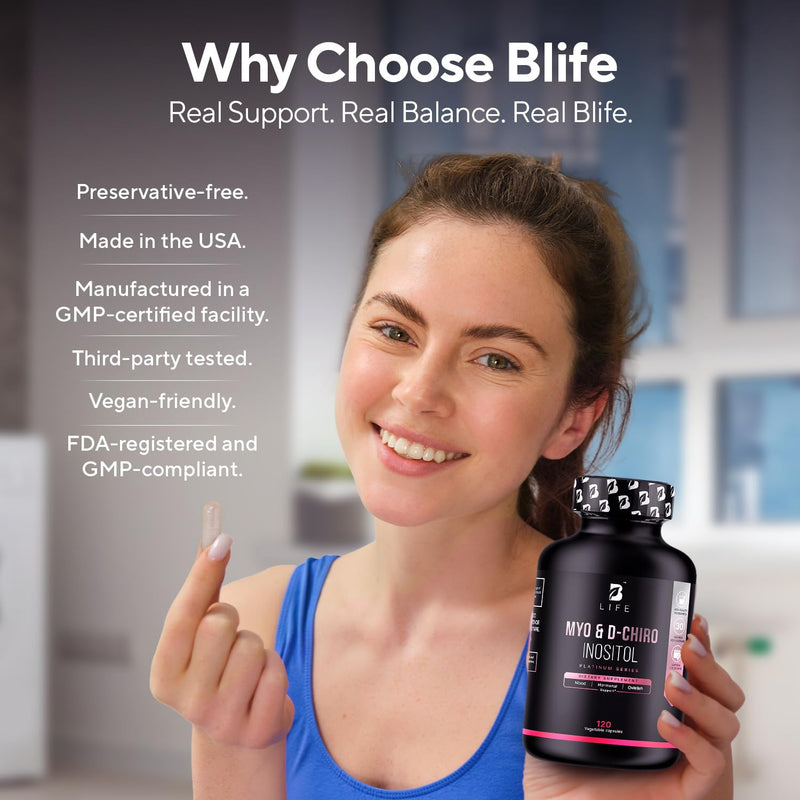 Myo-Inositol & D-Chiro Inositol 40:1 for Women | Inositol Supplement for Women | Hormone Balance, Fertility & Cycle | Vitamin B8, Insulin & Flo Ovarian Support | 120 Caps 120 Count (Pack of 1) - BeesActive Australia