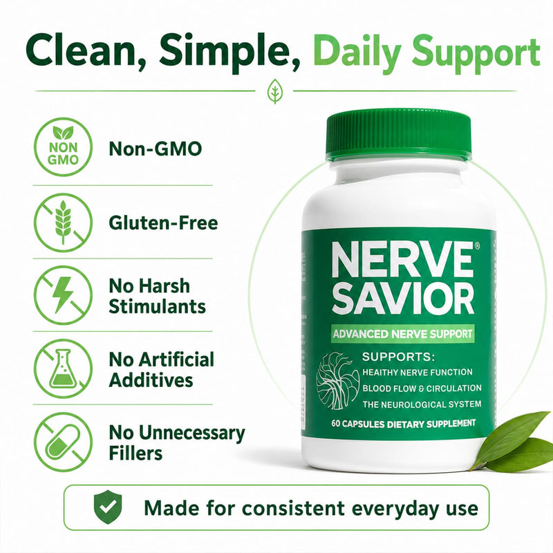 Advanced Nerve Support with B Vitamins & Herbal Extracts - 60 Capsules