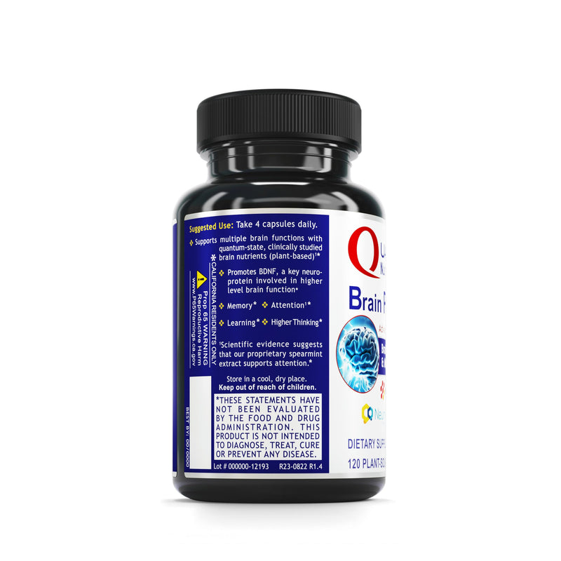 Quantum Nutrition Labs Brain Prodigy - Brain Supplements for Memory and Focus, Focus Supplement, Vitamin for Concentration and Memory Support for Adults, for Men and Women - 120 Vegetarian Capsules
