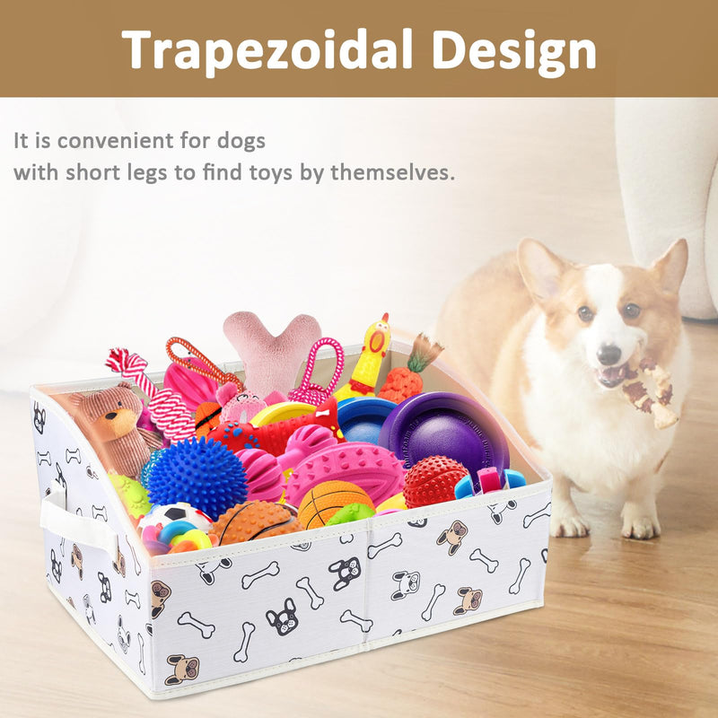 2 Pack Dog Toy Basket |Trapezoid Fabric Dog Toy Bin|Dog Toy Box for Living Room Area|Collapsible Dog Basket|Pet Toy Basket for Dogs|Dog Stuff Organizer for Pet Toys,Leash,Blanket-Cute Printing - BeesActive Australia