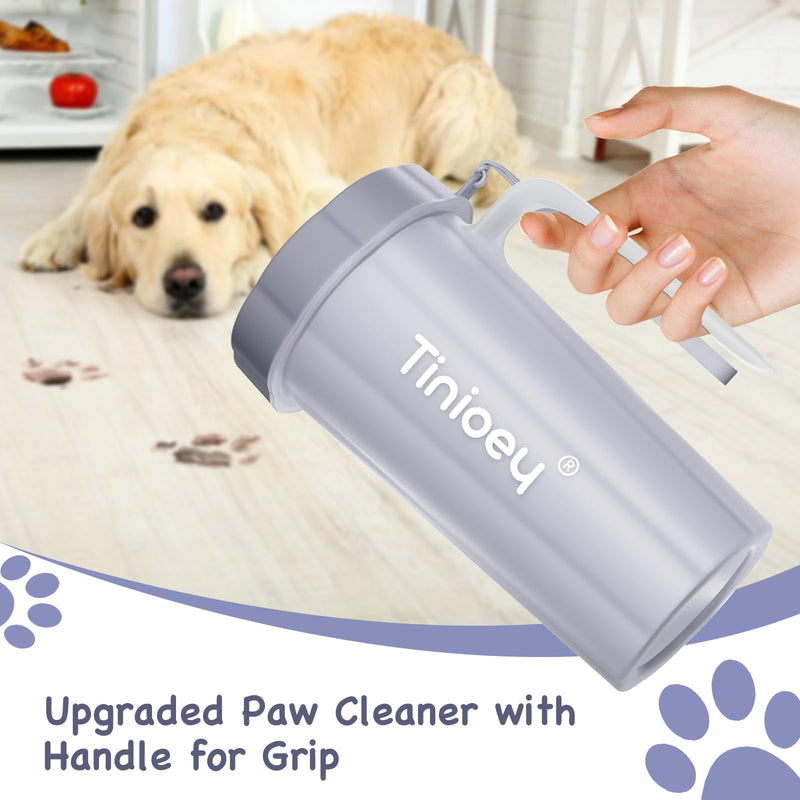 Paw Cleaner with Handle for Large Dogs - Effectively Cleans Muddy Paws and Feet for Dogs & Pets (Gray) Large with Handle Gray - BeesActive Australia