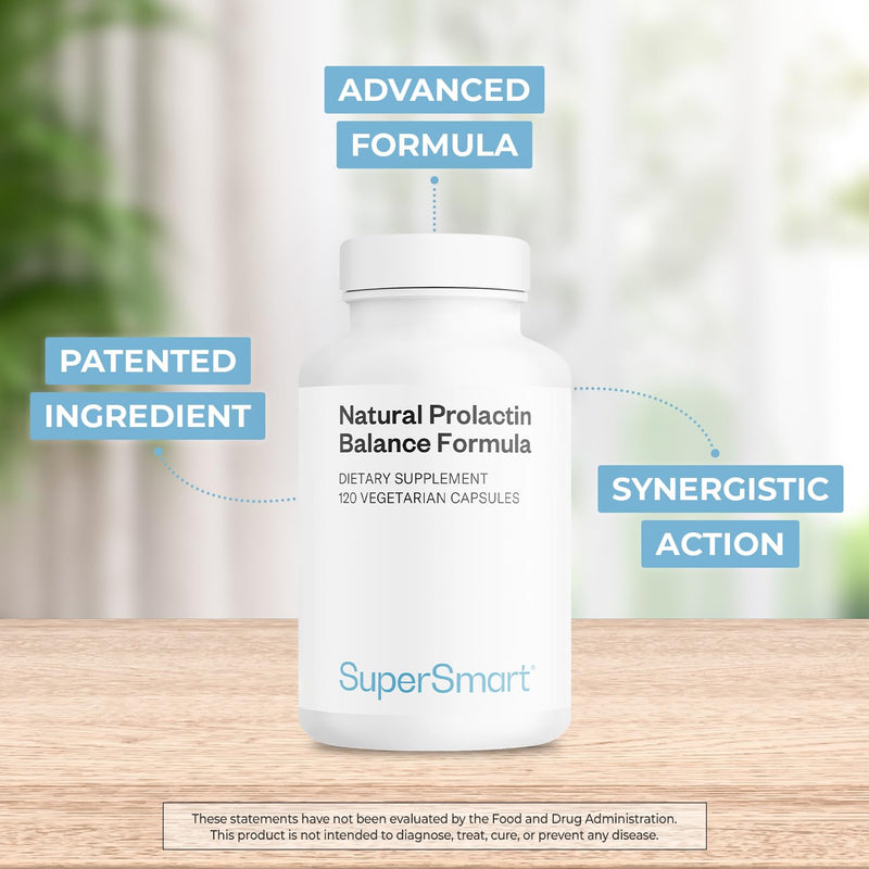 Supersmart - Natural Anti Prolactin Supplement - with p5p Vitamin B6, Mucuna Pruriens, Maca Root, Ashwagandha | Gluten Free - 120 Vegetarian Capsules