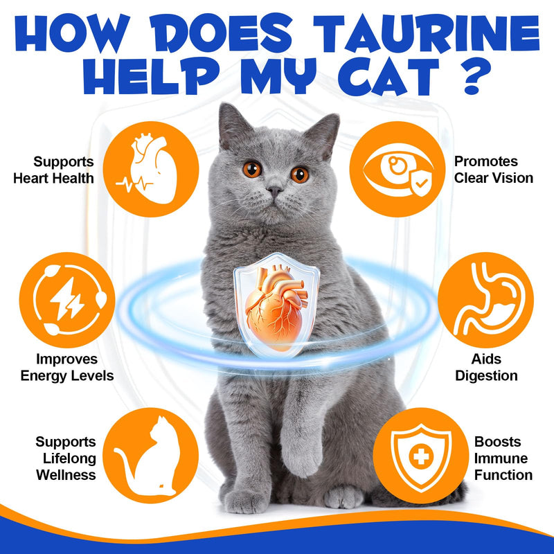 Taurine for Cats, Taurine Supplement for Cats for Heart, Vision, Skin & Coat and Immune Support, Taurine Powder for All Ages Including Kittens, 200g