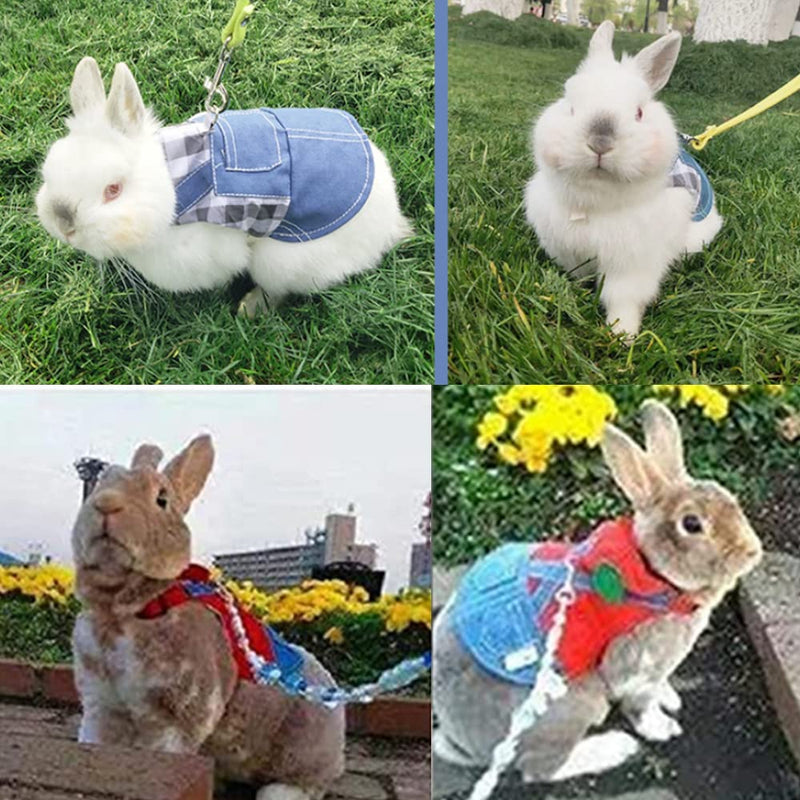 2 PCS Rabbit Harness and Leash Small Animals Clothes Hooded Outfit for Bunny Guinea Pig Harness Small Pet Hoodies for Kitten Tiny Puppy Adult Hedgehog and Other Small Breeds (A, Large) A - BeesActive Australia