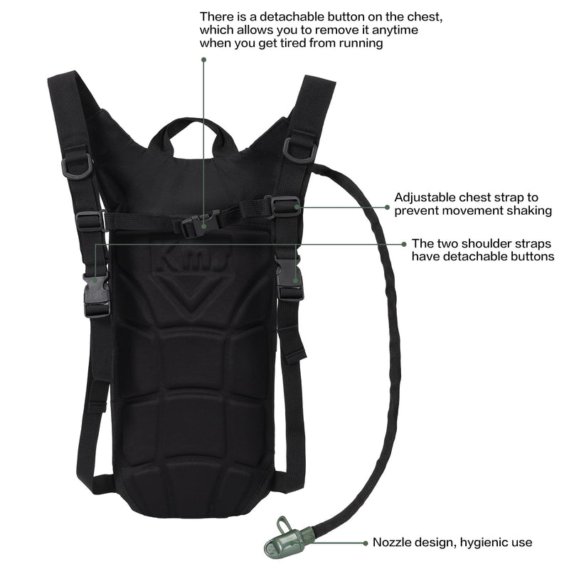 Hydration Backpack，Water Bag for Running，Hydration Vest，Equipped with 3L Hydration Bags,Suitable for Women and Running Backpacks for Men, Cycling.Mountaineering, and Marathon Races. black 18.11*8.46*0.98