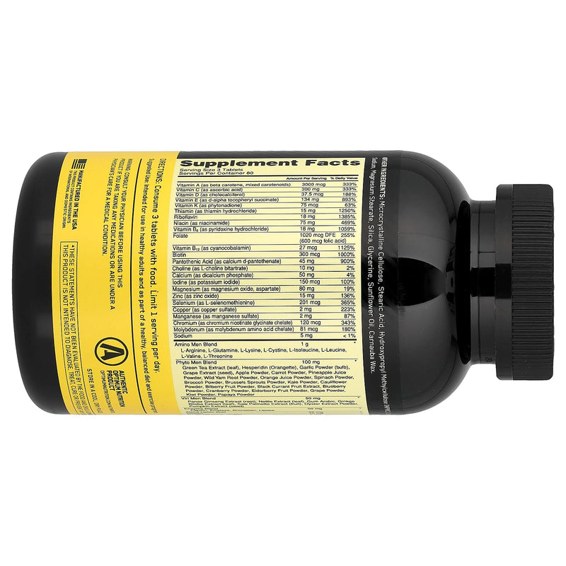 Optimum Nutrition Opti-Men Daily Multivitamin Supplement, 240 Count