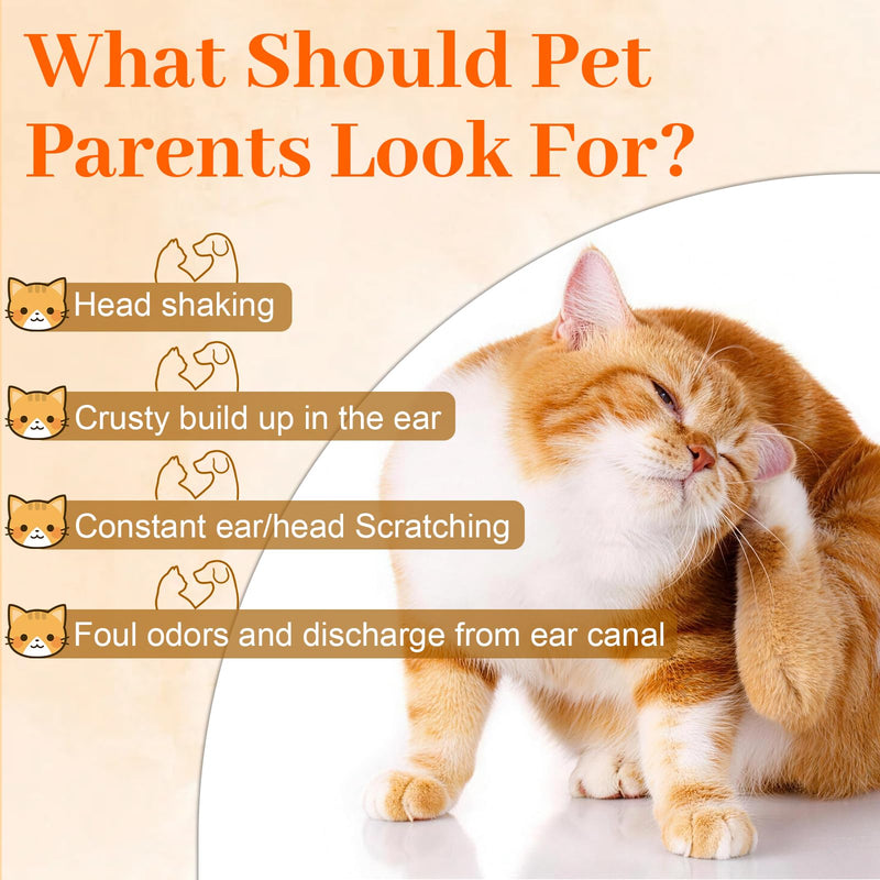 Ear Cleaner for Dogs and Cats, Ear Cleaner Solution for Dogs and Cats, Gently Remove Ears Wax & Debris