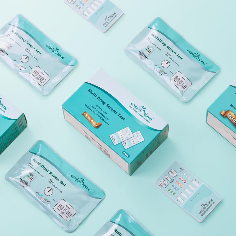 Easy@Home 5 Panel Urine Drug Test Kit [7 Pack] - THC/Marijuana, Cocaine, OPI, AMP, BZO All Drugs Testing Strips in One Kit - Home Use Drug Detox Tests with Results in 5 Mins #EDOAP-754 7 Pack - BeesActive Australia