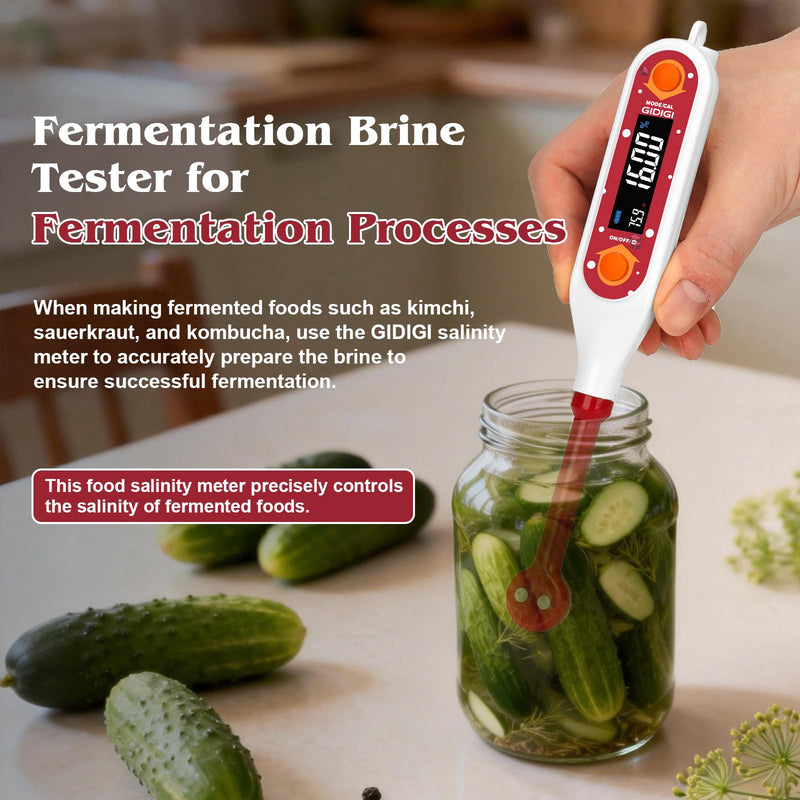 Salinity Meter Food Digital Salt Tester Portable Salinometer Reader Measure Salt in Fermenting Hot Soup Cooking Water Salty Food Liquid EC TDS Meter Hydrometer for Lab Water Test Aquaculture - BeesActive Australia