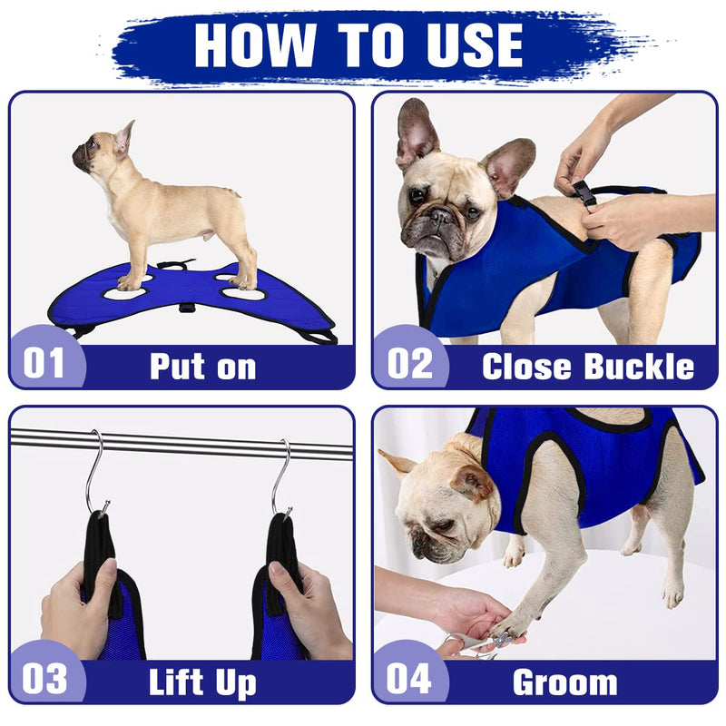 Pet Dog Grooming Hammock for Nail Trimming,Dog Restraint Hanging Harness for Nail Clipping,Dog Grooming Sling for Large Dogs with Nail Clippers/Nail File/Pet Comb,Claw Care(XXL for 90lb) XXL for 90 LB